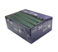Duni Lot de 50 bougies pour chandelier Vert foncé 25 cm