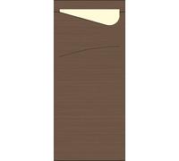 Duni Pochettes à serviettes Châtaigne 85x190 mm Lot de 100