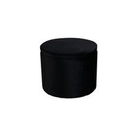 Dunken pouf ,repose-pieds avec rangement Ø51cm velours noir.