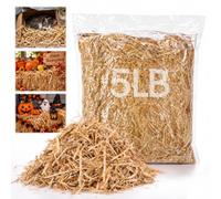 Dunkive Paille de blé naturelle de 2,3 kg, nettoyage à sec - Balles de paille de blé douce pour paillis de jardin, couverture contre les mauvaises herbes, couverture de graines d'herbe, litière pour
