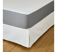 Dunlopillo - Alèse & Protège-Matelas Imperméable - Collection Coton Mesh Blanc Gris Clair 160x200 cm - Jersey Coton & Enduction Polyuréthane 150 g/m² - Bonnet Extensible - Lavable 40°C