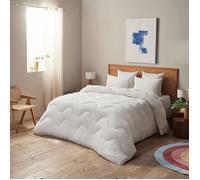 Dunlopillo - Couette Chaude Lovely Night 240x260 cm | Fibre Creuse Siliconée 400g/m² - Enveloppe 100% Coton - Lit 2 Personnes - Piquage Vagues - Finition Biais - Lavable 40°C