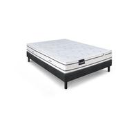 DUNLOPILLO LAVANDE ENSEMBLE 160 X 200 - MATELAS + SOMMIER FONCÉ - EP 21 CM - LATEX NATUREL - LATTES PASSIVES - FABRIQUÉ EN FRA