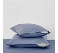 Dunlopillo - Lot de 2 Taies/Protège Oreillers Imperméables Bleu 65x65 cm | 100% Coton Jersey 150 g/m² - Carré - Respirant - Lavable 60°C