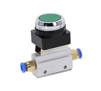 DunMuan 1pcs Vanne mécanique 1/8 "Fil 2 Position 3 Way Green Flat Bouton Poussoir Momentary Pneumatic Valve MOV-321PP DunMuan (Color : 4MM)