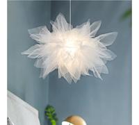 DUNMW Blanc Fantaisie Organza Pendentif Lumière Plafonnier Romantique Fil Fleur Lustre Chambre d'Enfants Plafonnier Lustre Décoratif pour Chambre, Salon, 27"