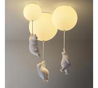 DUNMW Créatif Ballon LED Plafonnier avec Pendentif Ours Polaire Belle Lampe de Plafond de Chambre d'Enfants de Dessin Animé, Lustre Décoratif pour Chambre à Coucher, Chambre d'Enfants,