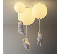 DUNMW Créatif Ballon LED Plafonnier avec Pendentif Ours Polaire Belle Lampe de Plafond de Chambre d'Enfants de Dessin Animé, Lustre Décoratif pour Chambre à Coucher, Chambre d'Enfants,