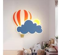 DUNMW Créatif Nuage Montgolfière Applique Murale Coloré Dessin Animé Nuage Applique Murale Chambre D'enfant Luminaire Mural Décoration Applique Murale pour Chambre, Jardin D'enfants, 3 Éclairage