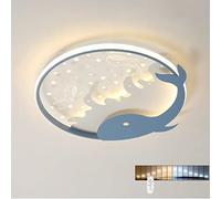 DUNMW Creux Dauphin LED Plafonnier Chambre d'Enfant Plafonnier Lustre pour Garçons et Filles Chambre, Chambre d'Enfants, Gradation en Continu, 15,9'', 28W