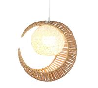 DUNMW Lune créative Suspension Ligh Corde de Chanvre Tissage Abat-Jour Lampe Suspendue Luminaire Plafonnier Lustre Décoratif Éclairage de Chevet pour Chambre, Salon