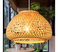 DUNMW Suspension en bambou tissée à la main Lustre en bambou de style zen Plafonnier Lustre en bambou naturel pour salle à manger, salon de thé, restaurant