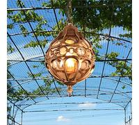 DUNMW Suspension Vintage Plafonnier Extérieur Étanche En Aluminium Verre Suspendu Décoration Lustre Éclairage Pour Porche, Couloir, Villa, Cour, Vignoble, E27