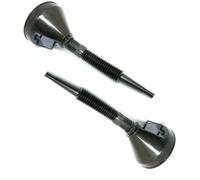 Dunnet Tools Paire d'entonnoirs flexibles 2 en 1 en plastique durable noir outils de bricolage pour eau, liquide de refroidissement, mazout, lavage d'écran, petit entonnoir pour voiture, camionnette,