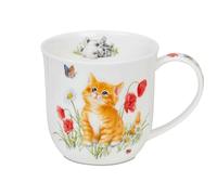 DUNOON Bone China Cumbrae Kittens Tasse à café, 450 ml, avec motif chat, grande tasse à thé, 0,45 l, fabriquée à la main en Angleterre, diamètre 102 mm, hauteur 96 mm, passe au lave-vaisselle, cadeau