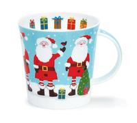 Dunoon Caingorm Tasse de Noël en porcelaine anglaise Motif Père Noël bleu, rouge et blanc