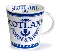 Dunoon Ceramics Scotland Born & Bred Tasse à thé/café en porcelaine anglaise Bleu et blanc 10,4 cm