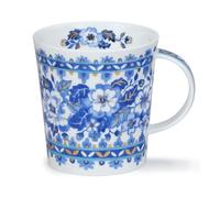 Dunoon Lomond Delft Mug en porcelaine fine avec détails dorés 22 carats Motif rose bleue