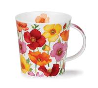 Dunoon Lomond Floral Fiesta Poppy Tasse en porcelaine anglaise Motif coquelicot