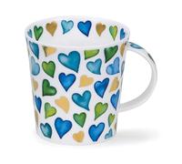 Dunoon Lomond Mug en porcelaine anglaise Motif cœurs Bleu