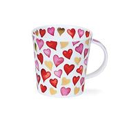 Dunoon Mug en porcelaine anglaise Motif cœurs - Red