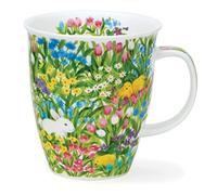 Dunoon Nevis Mug en porcelaine fine Motif lapin ou agneau avec fleurs printanières 0,48 l