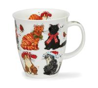Dunoon Nevis Mug festif en porcelaine anglaise Motif chats festifs 0,48 l