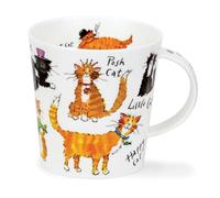 Dunoon Tasse en porcelaine anglaise en forme de cairngorm, 0,48 l, passe au micro-ondes, passe au lave-vaisselle, motif chat