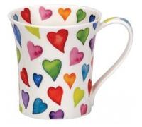 Dunoon Tasse en porcelaine anglaise Motif cœurs chauds