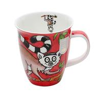 Dunoon Tasse en porcelaine fine en forme de Nevis fabriquée en Angleterre Passe au lave-vaisselle et au micro-ondes - Swingers (Lemur)