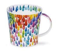 Dunoon Tasse en porcelaine fine fabriquée en Angleterre en forme de cairngorm Motif gouttes de pluie 480 ml Passe au lave-vaisselle (verticale)