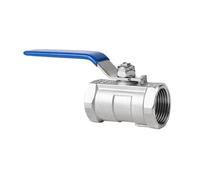 DUNSBY Valve Vanne À Bille Monobloc en Acier Inoxydable S304 SS316L, Robinet Fileté De Vis 1/4", 3/8", 3/4", 1", 1-1/4", 1-1/2" Et 2" DN15(1-1/4",SS304)