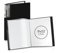 Dunwell Carnet de présentation 22,9 x 30,5 cm (noir), 24 pochettes en plastique, 48 pages pour documents de 22,9 x 30,5 cm ou A4, certificats, souvenirs, art pour enfants, classeur en polyéthylène