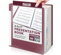 Dunwell Classeur avec pochettes en plastique 60 pochettes (1 paquet, rubis) - Livre de présentation, porte-documents de 21,6 x 27,9 cm avec protège-feuilles transparentes, affiche des documents de 120