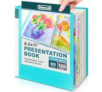 Dunwell Classeur avec pochettes en plastique 60 pochettes - Livre de présentation 21,6 x 27,9 cm (Aqua) Affichage 120 pages, porte-documents avec protecteurs de feuilles de 21,6 x 27,9 cm pour
