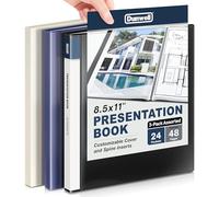 Dunwell Lot de 3 classeurs de présentation à 24 poches, affichage 48 pages, 21,6 x 27,9 cm avec pochettes en plastique, rangement et organisateur pour documents, certificats, projets, photos (lot de 3