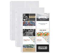 Dunwell Lot de 50 pochettes de protection en plastique épais pour 1 000 cartes de visite, chaque pochette perforée à 3 trous peut contenir 20 cartes de visite, convient aux classeurs à 3 anneaux