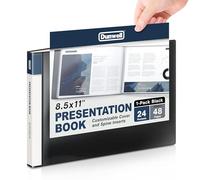 Dunwell Porte-documents (horizontal), 21,6 x 27,9 cm, livre de présentation en plastique, 24 poches, 48 pages de documents de format lettre, certificats, souvenirs, porte-documents artistiques, poly
