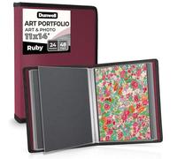 Dunwell Portfolio artistique de 27,9 x 35,6 cm avec papier de montage, ru rand porte-documents pour affichages d'œuvres d'art, 48 pages, dossier de présentation avec pochettes en plastique
