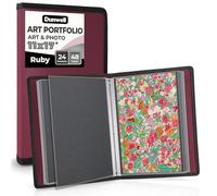 Dunwell Portfolio artistique de 28 x 43,2 cm avec papier de montage - (ru rand porte-documents pour affichages d'art 48 pages, dossier de présentation 27,9 x 43,2 cm avec pochettes en