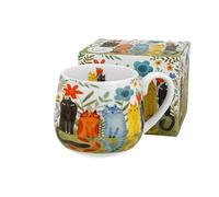 DUO ANIMALS Gobelet 430 ml CAT'S WORLD - Garden FELINES New Bone China Porcelaine