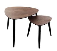 Duo de 2 tables à café gigognes MILÉO - Marron