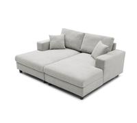 Duo de méridiennes Fabien combinables en canapé profond Velours côtelé Gris clair