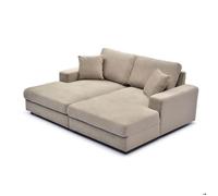 Duo de méridiennes Fabien combinables en canapé profond Velours Taupe