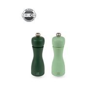 Duo de moulins à poivre et à sel manuels - Tahiti - Bois - Couleurs eau - 15 cm