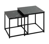 Duo de tables d'appoint effet marbre - Noir