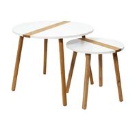 Duo de tables gigogne - Blanc et bois