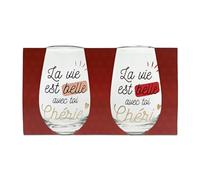 Duo de Verres la Vie est Belle avec Toi - Cadeau St-Valentin
