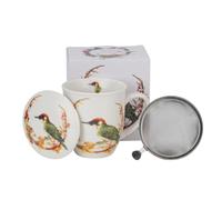 Duo Gobelet à thé avec passoire et couvercle Bird's World Specht Vert 0,4 l