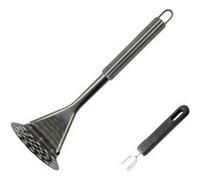 Duo Presse-purée manuel et Fourchette 3 dents pour pommes de terre Fackelmann Inox,Noir